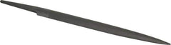 Grobet - 6" Standard Precision Swiss Pattern Half Round File - Double Cut, 19/32" Width Diam x 3/16" Thick, With Tang - All Tool & Supply