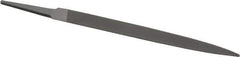 Grobet - 6" Standard Precision Swiss Pattern Half Round File - Double Cut, 19/32" Width Diam x 3/16" Thick, With Tang - All Tool & Supply