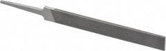 Grobet - 4" Standard Precision Swiss Pattern Hand File - Double Cut, 17/32" Width Diam x 1/8" Thick, With Tang - All Tool & Supply