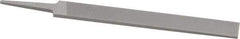 Grobet - 6" Standard Precision Swiss Pattern Hand File - Double Cut, 3/4" Width Diam x 5/32" Thick, With Tang - All Tool & Supply