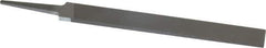 Grobet - 6" Standard Precision Swiss Pattern Hand File - Double Cut, 3/4" Width Diam x 5/32" Thick, With Tang - All Tool & Supply