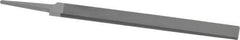 Grobet - 6" Standard Precision Swiss Pattern Hand File - Double Cut, 3/4" Width Diam x 5/32" Thick, With Tang - All Tool & Supply