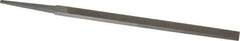 Grobet - 6" Standard Precision Swiss Pattern Narrow Pillar File - Double Cut, 3/8" Width Diam x 5/32" Thick, With Tang - All Tool & Supply