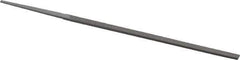 Grobet - 4" Standard Precision Swiss Pattern Narrow Pillar File - Double Cut, 5/32" Width Diam x 5/64" Thick, With Tang - All Tool & Supply