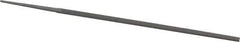 Grobet - 6" Standard Precision Swiss Pattern Narrow Pillar File - Double Cut, 13/64" Width Diam x 1/8" Thick, With Tang - All Tool & Supply