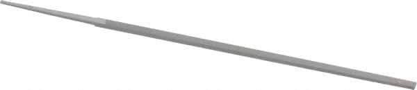 Grobet - 6" Standard Precision Swiss Pattern Narrow Pillar File - Double Cut, 13/64" Width Diam x 1/8" Thick, With Tang - All Tool & Supply