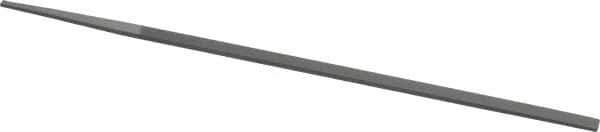 Grobet - 8" Standard Precision Swiss Pattern Narrow Pillar File - Double Cut, 9/32" Width Diam x 9/64" Thick, With Tang - All Tool & Supply