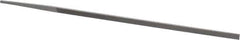 Grobet - 8" Standard Precision Swiss Pattern Narrow Pillar File - Double Cut, 9/32" Width Diam x 9/64" Thick, With Tang - All Tool & Supply