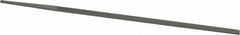 Grobet - 8" Standard Precision Swiss Pattern Narrow Pillar File - Double Cut, 9/32" Width Diam x 9/64" Thick, With Tang - All Tool & Supply