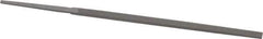 Grobet - 4" Standard Precision Swiss Pattern Narrow Pillar File - Double Cut, 3/16" Width Diam x 3/32" Thick, With Tang - All Tool & Supply