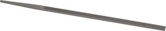 Grobet - 6" Standard Precision Swiss Pattern Narrow Pillar File - Double Cut, 1/4" Width Diam x 9/64" Thick, With Tang - All Tool & Supply