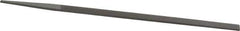 Grobet - 8" Standard Precision Swiss Pattern Narrow Pillar File - Double Cut, 11/32" Width Diam x 11/64" Thick, With Tang - All Tool & Supply