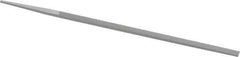 Grobet - 8" Standard Precision Swiss Pattern Narrow Pillar File - Double Cut, 11/32" Width Diam x 11/64" Thick, With Tang - All Tool & Supply