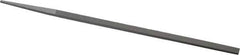 Grobet - 8" Standard Precision Swiss Pattern Narrow Pillar File - Double Cut, 11/32" Width Diam x 11/64" Thick, With Tang - All Tool & Supply