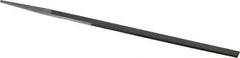 Grobet - 10" Standard Precision Swiss Pattern Narrow Pillar File - Double Cut, 25/64" Width Diam x 3/16" Thick, With Tang - All Tool & Supply