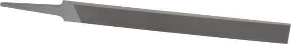 Grobet - 8" Standard Precision Swiss Pattern Hand File - Double Cut, 29/32" Width Diam x 3/16" Thick, With Tang - All Tool & Supply