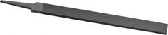 Grobet - 8" Standard Precision Swiss Pattern Hand File - Double Cut, 29/32" Width Diam x 3/16" Thick, With Tang - All Tool & Supply