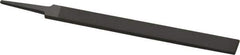 Grobet - 8" Standard Precision Swiss Pattern Hand File - Double Cut, 29/32" Width Diam x 3/16" Thick, With Tang - All Tool & Supply