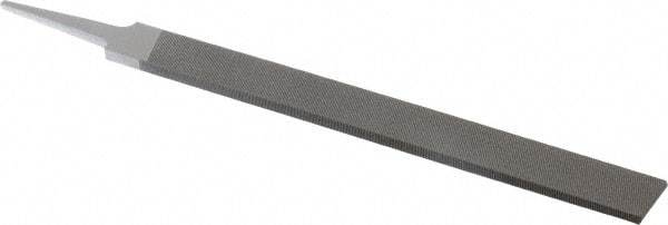 Grobet - 10" Standard Precision Swiss Pattern Hand File - Double Cut, 1" Width Diam x 1/4" Thick, With Tang - All Tool & Supply