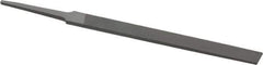 Grobet - 4" Standard Precision Swiss Pattern Regular Pillar File - Double Cut, 3/8" Width Diam x 1/8" Thick, With Tang - All Tool & Supply