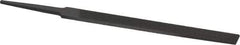 Grobet - 4" Standard Precision Swiss Pattern Regular Pillar File - Double Cut, 3/8" Width Diam x 1/8" Thick, With Tang - All Tool & Supply