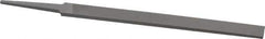 Grobet - 6" Standard Precision Swiss Pattern Regular Pillar File - Double Cut, 1/2" Width Diam x 11/64" Thick, With Tang - All Tool & Supply