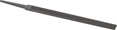 Grobet - 6" Standard Precision Swiss Pattern Regular Pillar File - Double Cut, 1/2" Width Diam x 11/64" Thick, With Tang - All Tool & Supply