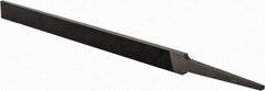 Grobet - 6" Standard Precision Swiss Pattern Regular Pillar File - Double Cut, 1/2" Width Diam x 11/64" Thick, With Tang - All Tool & Supply