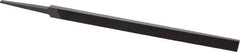 Grobet - 8" Standard Precision Swiss Pattern Regular Pillar File - Double Cut, 19/32" Width Diam x 13/64" Thick, With Tang - All Tool & Supply