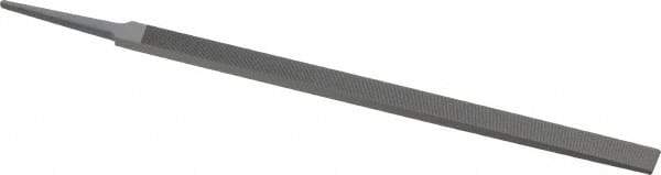 Grobet - 12" Standard Precision Swiss Pattern Regular Pillar File - Double Cut, 25/32" Width Diam x 9/32" Thick, With Tang - All Tool & Supply