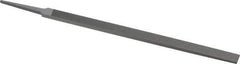 Grobet - 12" Standard Precision Swiss Pattern Regular Pillar File - Double Cut, 25/32" Width Diam x 9/32" Thick, With Tang - All Tool & Supply