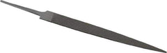 Grobet - 4" Standard Precision Swiss Pattern Warding File - Double Cut, 1/2" Width Diam x 3/64" Thick, With Tang - All Tool & Supply