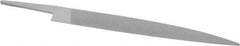 Grobet - 6" Standard Precision Swiss Pattern Knife File - Double Cut, 23/32" Width Diam x 5/32" Thick, With Tang - All Tool & Supply