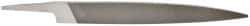 Grobet - 6" Standard Precision Swiss Pattern Knife File - Double Cut, 23/32" Width Diam x 5/32" Thick, With Tang - All Tool & Supply