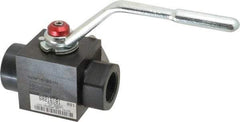 Parker - 1" Pipe, Carbon Steel Standard Ball Valve - Inline - Two Way Flow, FNPT x FNPT Ends, Lever Handle, 6,000 WOG - All Tool & Supply