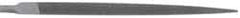 Grobet - 4" Standard Precision Swiss Pattern Three Square File - Double Cut, 9/32" Width Diam, With Tang - All Tool & Supply