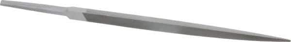 Grobet - 6" Standard Precision Swiss Pattern Three Square File - Double Cut, 3/8" Width Diam, With Tang - All Tool & Supply