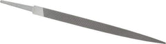 Grobet - 8" Standard Precision Swiss Pattern Three Square File - Double Cut, 1/2" Width Diam, With Tang - All Tool & Supply