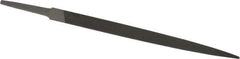 Grobet - 8" Standard Precision Swiss Pattern Three Square File - Double Cut, 1/2" Width Diam, With Tang - All Tool & Supply