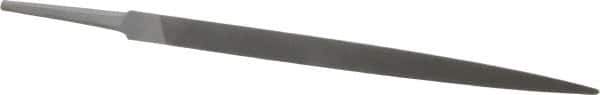 Grobet - 8" Standard Precision Swiss Pattern Three Square File - Double Cut, 1/2" Width Diam, With Tang - All Tool & Supply