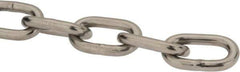 Value Collection - 3/16" Welded Stainless Steel Chain - 1,200 Lb Capacity, Grade 30, Cut to Length, Stainless Steel, Bright Finish - All Tool & Supply