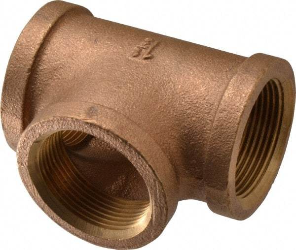 Merit Brass - Class 125, 1-1/2" Internal Pipe, Brass Tee - FBSPT x FBSPT x FBSPT - All Tool & Supply