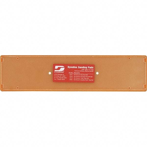 Dynabrade - 11 x 2-3/4" Rectangular Hook Face Backing Pad - File Board Sander Compatible, Screw Attachment, Nonvacuum Pad, 3/8" Thick, Medium Density, Short Nap - All Tool & Supply