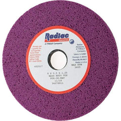 Radiac Abrasives - 8" Diam x 1-1/4" Hole x 1/2" Thick, H Hardness, 46 Grit Surface Grinding Wheel - Aluminum Oxide, Type 1, Coarse Grade, 3,600 Max RPM, Vitrified Bond, No Recess - All Tool & Supply