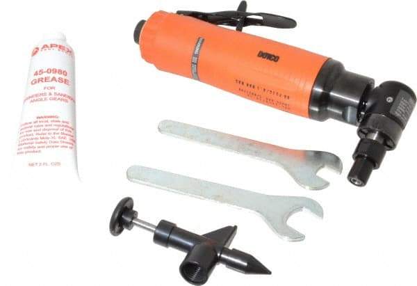 Dotco - 1/4" Collet, Angle Handle, Air Angle Die Grinder - 18,000 RPM, Rear Exhaust, 38 CFM, 0.9 hp, 90 psi, 1/4" Inlet - All Tool & Supply