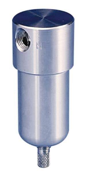 Parker - 1/4" Port, 4" High x 1.56" Wide, FRL Filter with Stainless Steel Bowl & Manual Drain - 23 SCFM, 300 Max psi, 180°F Max, 1 oz Bowl Capacity - All Tool & Supply