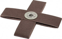 Made in USA - 120 Grit, Fine Grade, Aluminum Oxide Cross Pad - 4" Long x 1" Wide x 1" Thick, Cloth Backed, X Backing Weight, 8 Ply, 12,000 Max RPM - All Tool & Supply