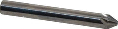 Made in USA - 1/4" Head Diam, 1/4" Shank Diam, 6 Flute 60° Solid Carbide Countersink - Bright Finish, 2" OAL, 0.078" Nose Diam, Single End, Straight Shank, Right Hand Cut - All Tool & Supply