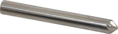 Made in USA - 1/4" Head Diam, 1/4" Shank Diam, 6 Flute 90° Solid Carbide Countersink - Bright Finish, 2" OAL, 0.046" Nose Diam, Single End, Straight Shank, Right Hand Cut - All Tool & Supply