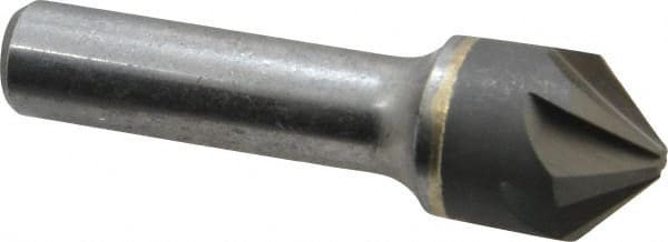 Made in USA - 3/4" Head Diam, 1/2" Shank Diam, 6 Flute 90° Solid Carbide Countersink - All Tool & Supply